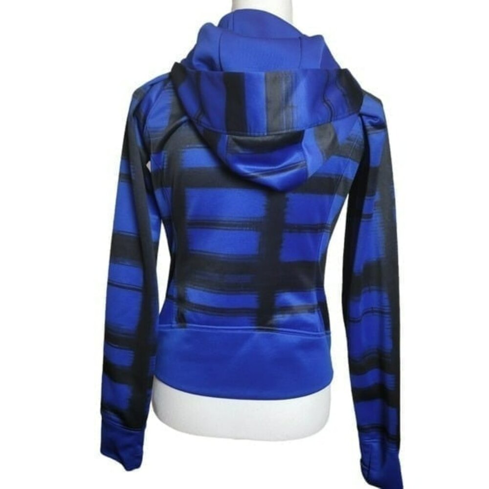 The North Face Blue and Black Full Zip Striped Hoodie in Small Petite - Picture 7 of 9